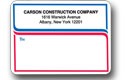 glossy mail labels rolled