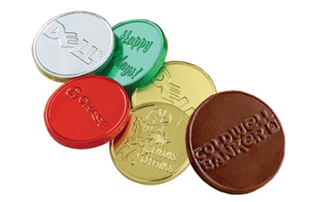1.5" BELGIAN CHOC EMBOSSED COINS
