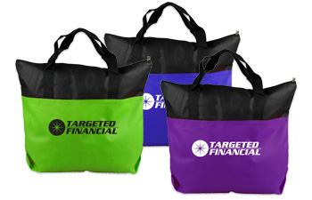 TWO TONE NON WOVEN ZIP TOTE