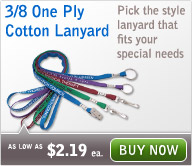 3/8 One Ply Cotton Lanyard